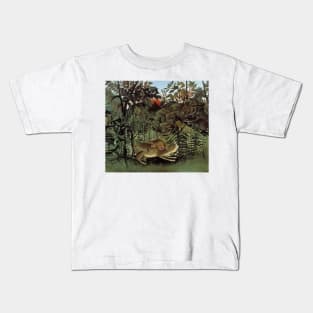 Henri Rousseau Hungry Lion Kids T-Shirt